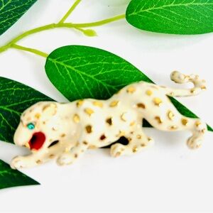 Vintage Enamel Painted Textured Brooch